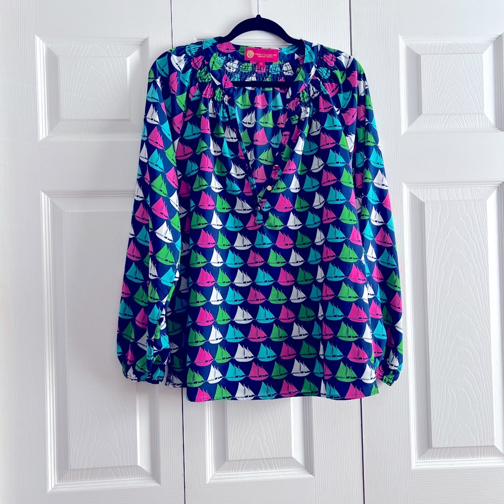 ⚓️💙💗 NWOT MacBeth Collection Sailboat Top Size XL